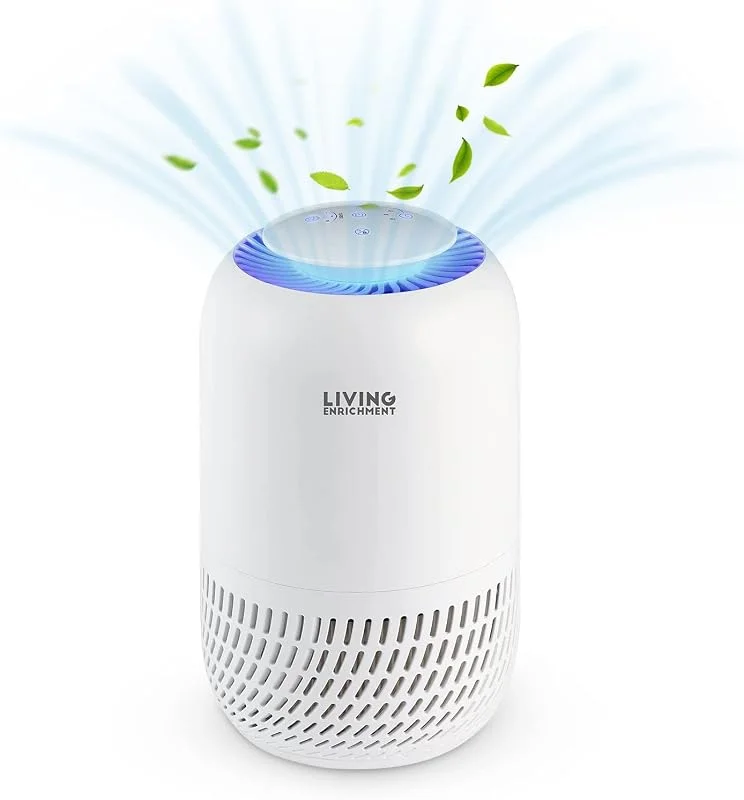 Purificatori d'aria per camera da letto e casa con vero filtro HEPA, per rimuovere i peli di animali domestici, allergie e odori, senza ozono, ultra silenzioso, certificato CARB, EPA — Umidificatore