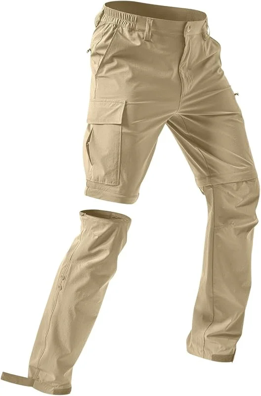 Generico Pantaloni Trekking Uomo Convertibili, Pantaloni Cargo da Lavoro Leggeri e ad Asciugatura Rapida con Zip-Off, Ideali per Escursionismo e Campeggio Outdoor — Abbigliamento riscaldato