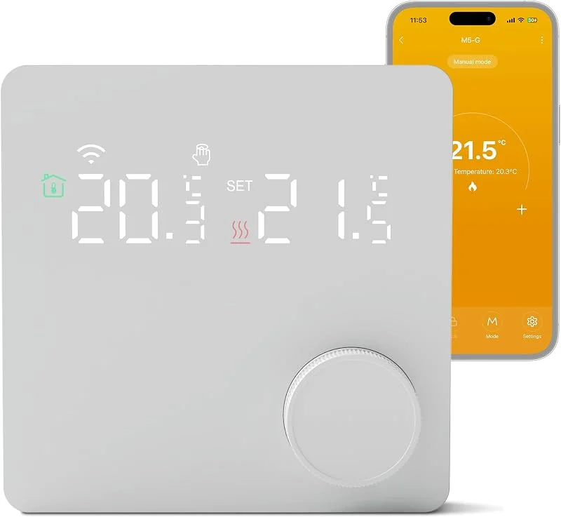 Termostato Wi-Fi programmabile con contatti a secco per caldaia, 230V — Riscaldamento