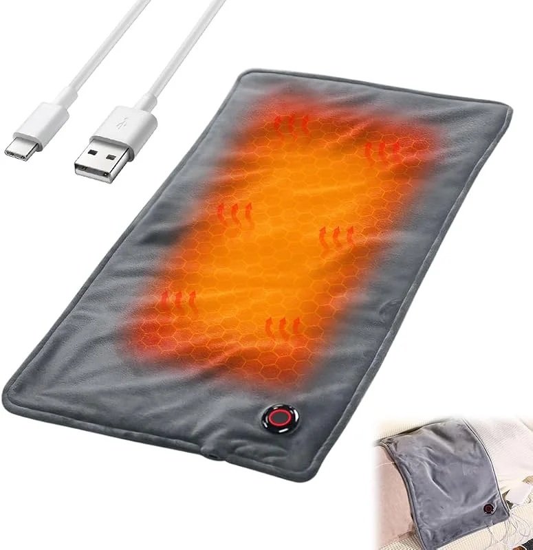 Termoforo Elettrico, Cuscino riscaldante con 3 livelli di Temperatura e USB, 30 * 60cm, Cuscino riscaldante con Spegnimento Automatico per Schiena, Spalle, Collo e Regolazione della Temperatura — Riscaldamento