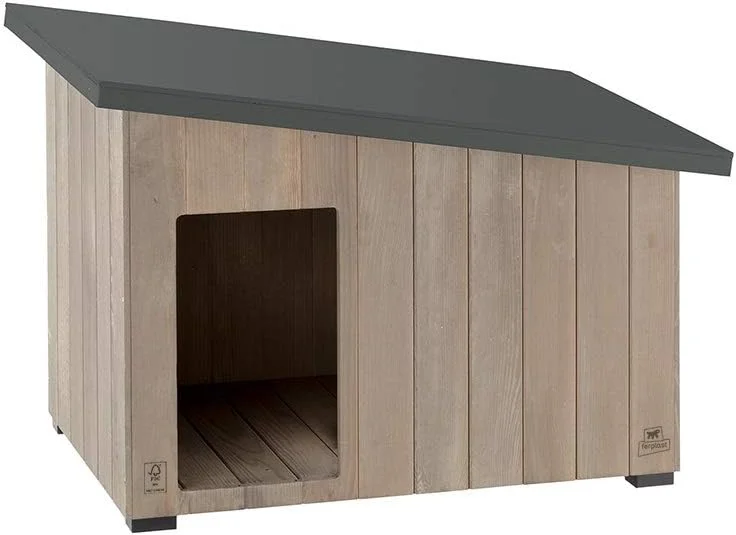 Ferplast ARGO 60 Casetta per Cani in Legno FSC - Tetto Spiovente, Apribile - Trattamento Resina Impermeabile & Anti-UV - Piedi Isolanti - Porta Rifinita - 57, 5 x 39 x h 46 cm — Riscaldamento