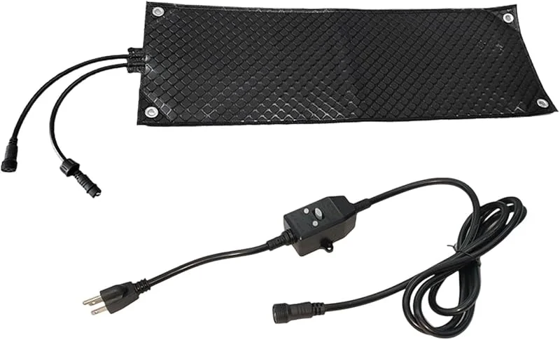 Tappetino riscaldante in PVC per l'inverno, con cavo di alimentazione, rapida potenza di fusione, ideale per marciapiedi, scale e attrezzature professionali per esterni (Black3, 36 x 120 cm) — Riscaldamento
