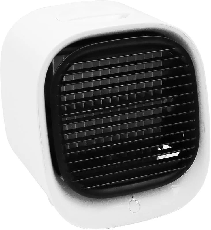 Aria Condizionata, Raffreddatore d'Aria Evaporativo, Ventilatore per Condizionatore Portatile, Mini Raffreddatore d'Aria Evaporativo a 3 velocità, Umidificatore per Spazio Personale (Bianco)