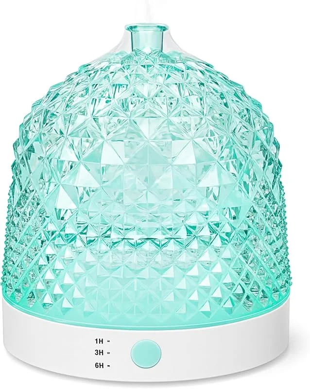 ALMA Diffusore & Umidificatore di Oli Essenziali con Serbatoio in Vetro da 200 ML – Aromaterapia elegante con Vetro, Illuminazione LED d'Atmosfera 10 ore di Nebbia lenitiva (White) — Casa e cucina
