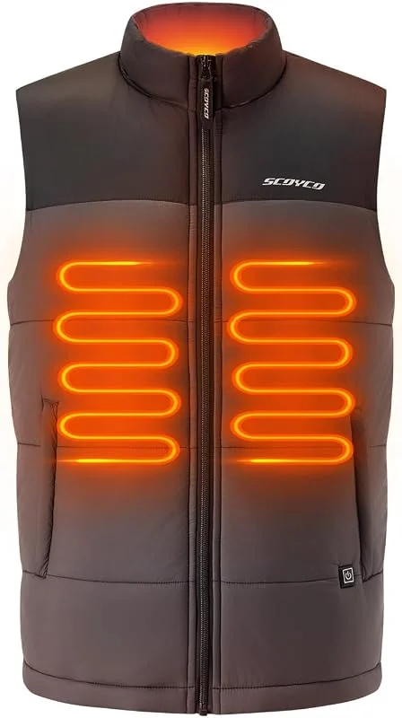 Scoyco Gilet riscaldato per moto, con 3 zone di riscaldamento (batterie non — Abbigliamento riscaldato