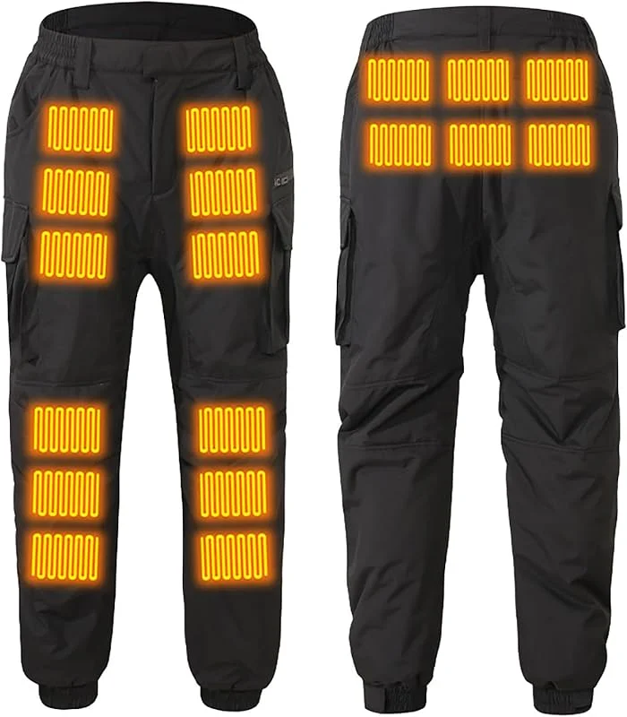 Pantaloni da jogging termici riscaldati per uomo e donna, per il tempo libero, con sistema di riscaldamento integrato, antivento, caldi, ideali per le giornate fredde, resistenti, versatili — Abbigliamento riscaldato
