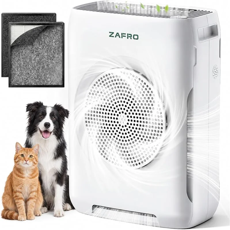 ZAFRO Purificatori d'aria per la casa, grandi stanze fino a 1000 m², filtro HEPA H13 con filtri lavabili, filtro dell'aria silenzioso per camera da letto, ufficio, polvere, polline, fumo, odore di — Umidificatore
