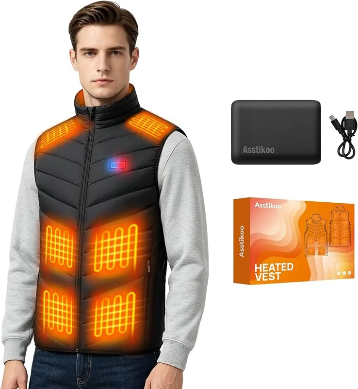 Gilet riscaldante per uomo e donna con power bank QC3.0 da 20000 — Abbigliamento riscaldato