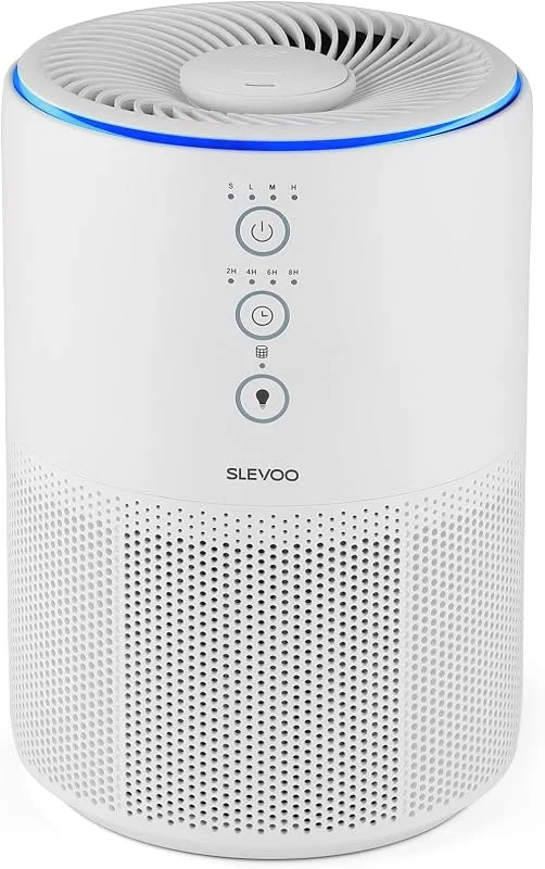 Slevoo Purificatore d'aria per la casa, allergia ai peli di animali, filtro HEPA 3 in 1, CADR 200 m³, h, modalità sonno, contro peli di animali, fumo e odori, risparmio energetico — Umidificatore