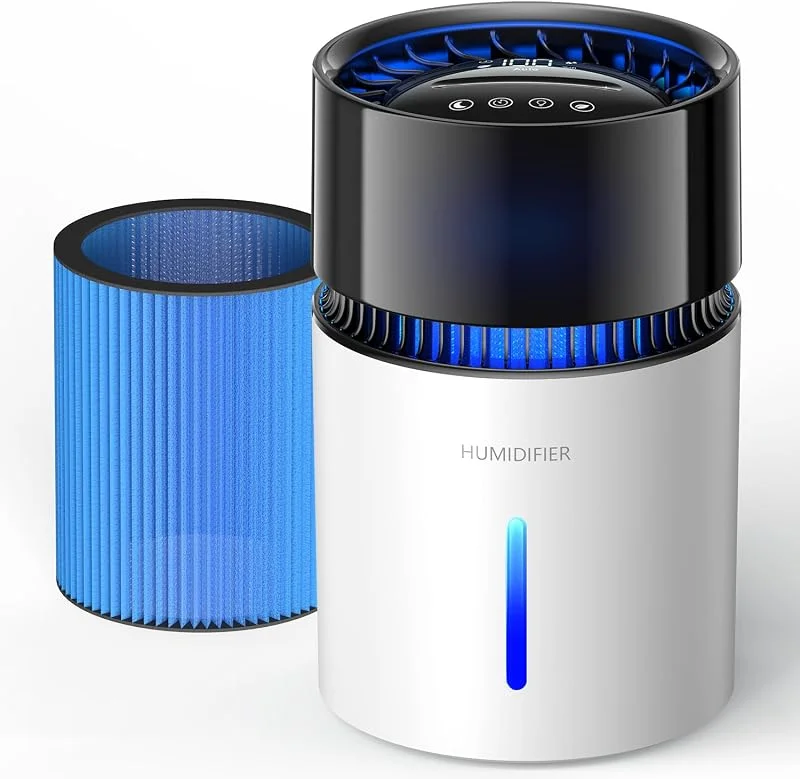 3L Umidificatore Ambiente, Top Fill, Umidificatore Ambiente Bambini con luce notturna, Silenzioso 30dB, 5 Livelli Nebbia, 35h Autonomia, Umidità Intelligente, per ufficio, cameretta del bambino