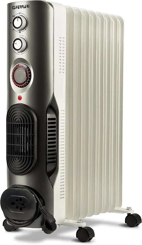 G3 Ferrari G60028 Radiatore ad Olio con Termoventilatore, Eco, 7 funzioni, 9 elementi riscaldanti — Riscaldamento