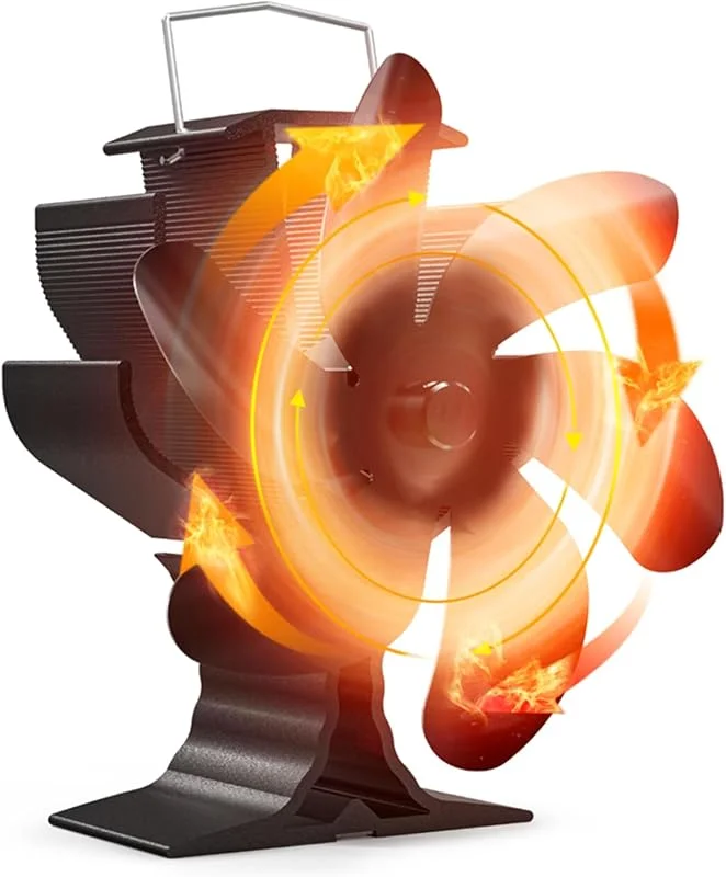 Signstek Ventilatore per stufa, ventilatore a 6 fogli, silenziosa circolazione del calore, ventilatore a legna senza corrente per stufa a legna (6) — Riscaldamento