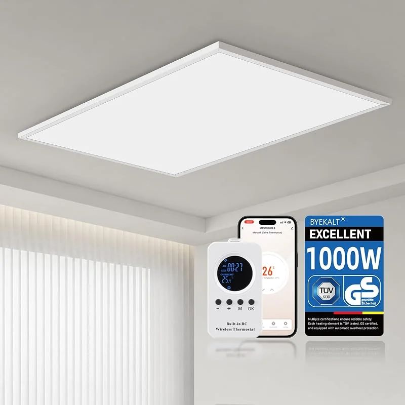 Pannello Radiante Infrarossi 1000W, Stufetta Elettrica da Soffitto — Riscaldamento
