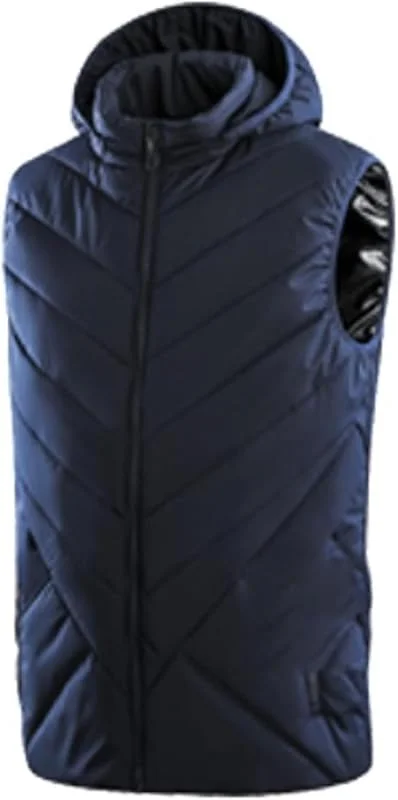 Gilet riscaldato da Uomo con Cappuccio Invernale, 3 Temperature Regolabili, Giacca riscaldata for Campeggio all'aperto (Senza Batteria)(Bleu, M(50-55kg)) — Abbigliamento riscaldato