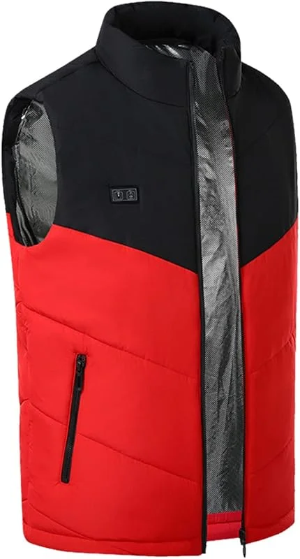 Gilet riscaldante da uomo con calda imbottitura in cotone per attività all'aperto come ciclismo, riscaldamento elettrico USB — Abbigliamento riscaldato