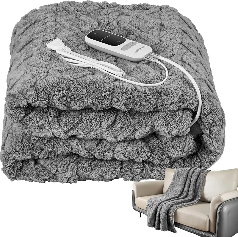 Coperta elettrica con spegnimento automatico, 180 x 130 cm, coperta termica elettrica, coperta termica, coperta termica, coperta termica, 9 livelli, lavabile fino a 40 °C — Riscaldamento