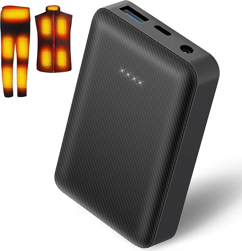 7, 4V 10000mAh Power Bank per Gilet Riscaldato, Giacca, Pantaloni e Coperta — Abbigliamento riscaldato