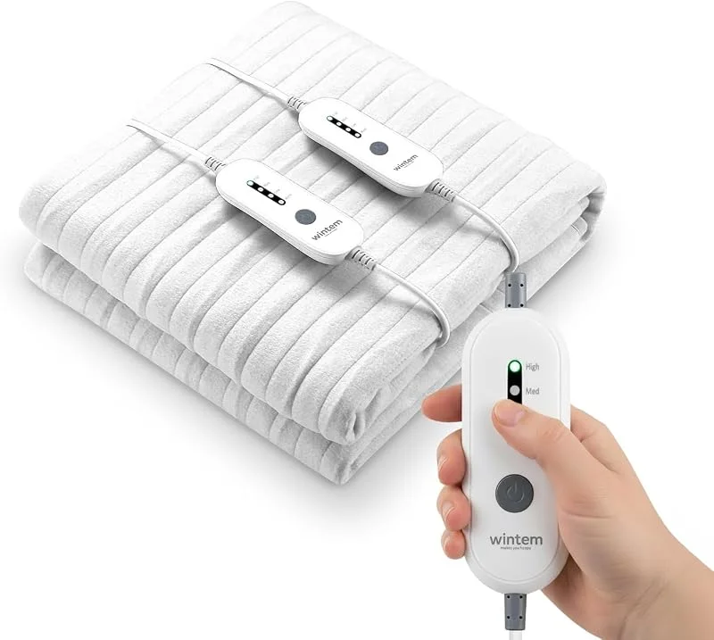 Wintem Comfy+ Coprimaterasso termico Scaldaletto coperta termica elettrica con 4 livelli di temperatura e Timer 8h, Matrimoniale 160x140cm — Riscaldamento