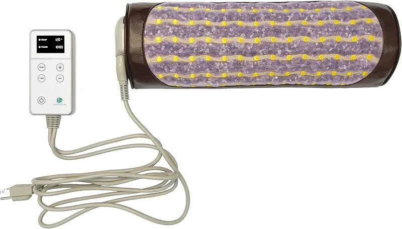 HealthyLine Cuscino riscaldante a infrarossi lontano, foderato con pietre di ametista schiacciate, supporto lombare, 43, 2 x 14 x 7, 6 cm — Riscaldamento