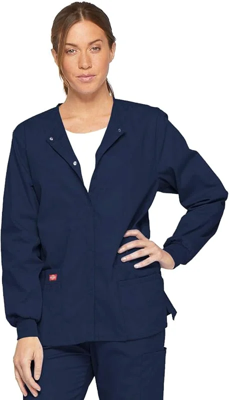 Dickies EDS Signature Scrubs Missy Fit Snap Front Warm-up Jacket EDS Signature Scrubs Missy Fit Snap Front Warm-up Jacket Donna (Pacco da 1) — Abbigliamento riscaldato