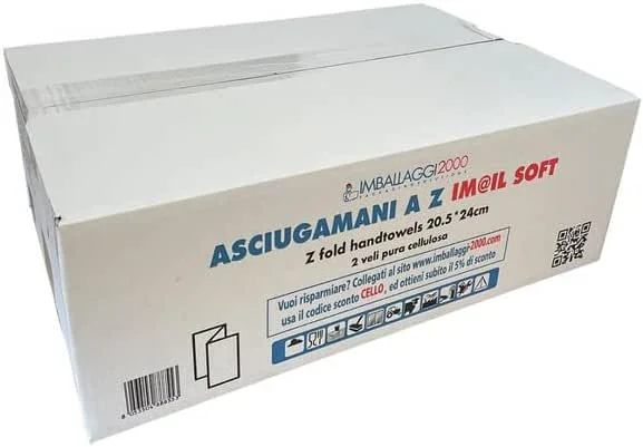IMBALLAGGI 2000 - Asciugamani Monouso Carta Usa e Getta Piegate a Z, 10x3750 Pezzi Pura Cellulosa 2 Veli Morbidi Assorbenti, Salviette Dispenser Universale, Carta Mani Foglio Aperto 24x21cm(tot 37500) — Abbigliamento riscaldato
