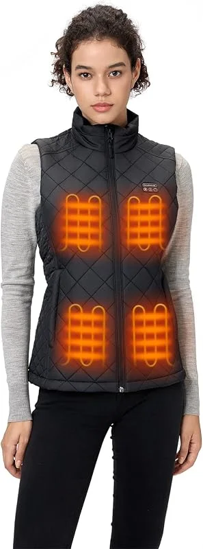 Gilet Riscaldato Donna con Batteria Inclusa 16000 mAh 7.4V, Leggero e Trapuntato, Gilet Donna Riscaldato per Sci, Motociclismo, Attività All'apert-M — Abbigliamento riscaldato