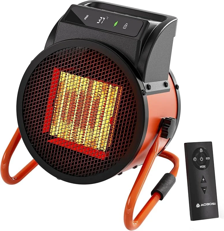 AAOBOSI Stufa Elettrica 3000 W con Telecomando per Garage e Officina — Riscaldamento