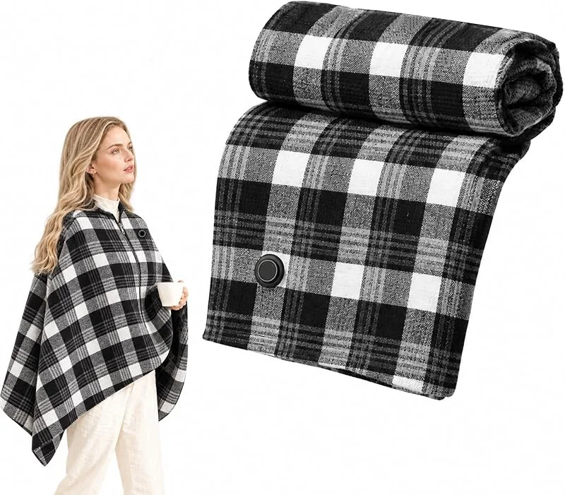 KEAGAN Coperta riscaldata portatile, coperta elettrica indossabile, scialle riscaldata da donna, 3 impostazioni di calore, riscaldamento rapido, alimentazione USB, per ufficio, casa, viaggi