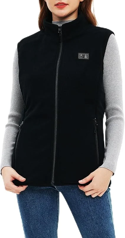 Gilet Riscaldato donna in pile, maglia riscaldata elettrica, Dotato di batteria da 7.4V 16000mAh — Abbigliamento riscaldato
