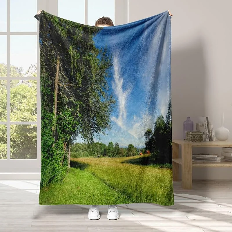 Albero Coperta di Flanella 220x240cm, Nuvola Blanket Morbido Caldo e Confortevole, Modello di Copert con Stampa 3D, Adatto a Tutte le Stagioni — Riscaldamento