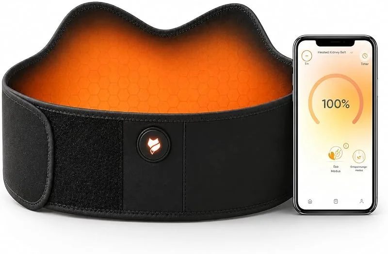Vulpés HeatBelt Pro 10 – Cintura Riscaldante con Calore Profondo a Infrarossi per schiena, reni e bacino, Materiale in Bambù Delicato Sulla Pelle, Batteria 10.000 mAh, Prodotto in Germania — Riscaldamento