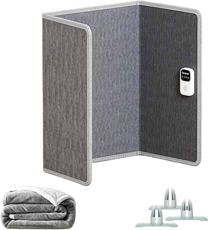 Riscaldamento da scrivania a infrarossi, 165 W, pannello riscaldante pieghevole per ufficio e home office sotto il tavolo, fino a 60 °C, con coperta termica e borsa portatile, riscaldamento a terra a